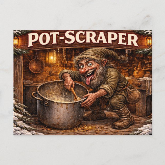 Carte Postale Pot Scraper Icelandic Yule Lad  (Devant)