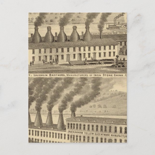 Carte Postale Poterie de la vallée de l'Ohio, Laughlin Brothers (Devant)