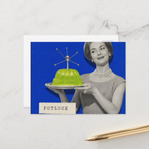 Carte Postale potluck Femme rétro surréaliste collage
