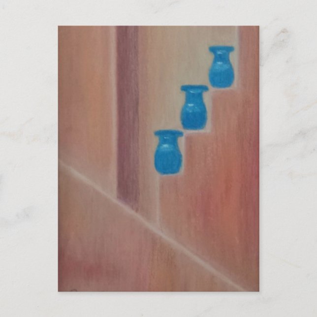 Carte Postale Pots bleus (Devant)