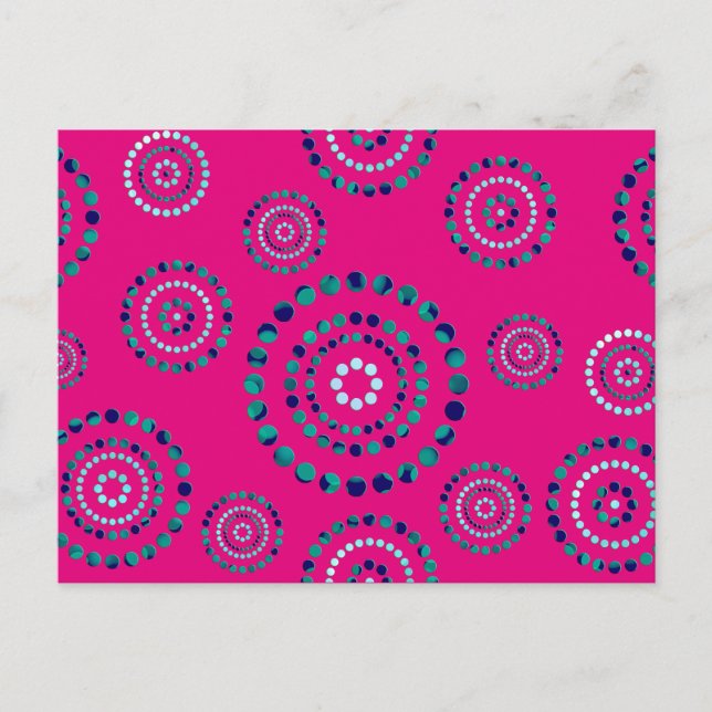 Carte Postale Pots Circle Power Flowers + votre backgr. & idées (Devant)