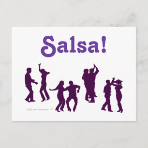 Carte Postale Pots de danse de salsa Silhouettes sur mesure