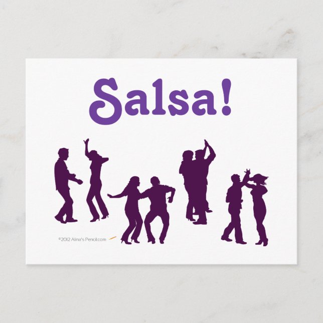 Carte Postale Pots de danse de salsa Silhouettes sur mesure (Devant)
