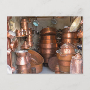 Carte Postale Pots en cuivre au marché