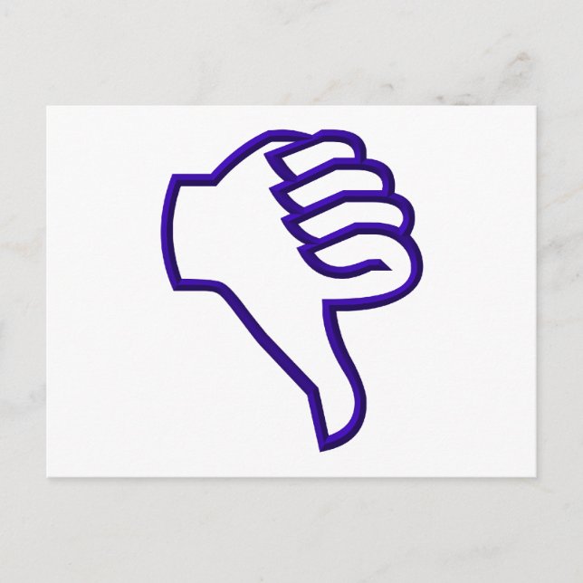 Carte Postale Pouce vers le bas (Devant)