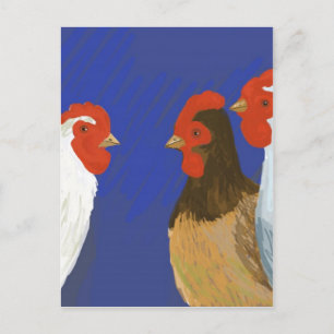 Carte Postale poules françaises