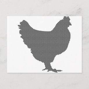 Carte Postale Poulet à motif mignon