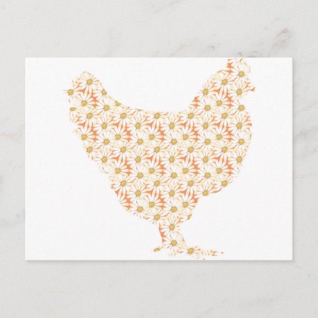 Carte Postale Poulet à motifs clairs (Devant)