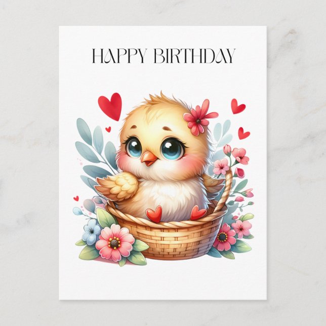 Carte Postale Poulet de naissance mignon. (Devant)