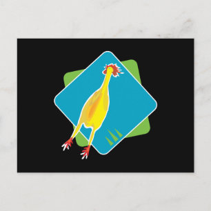 Carte Postale poulet en caoutchouc