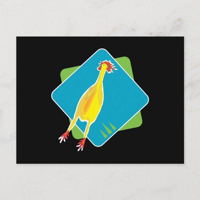 Carte Postale poulet en caoutchouc (Devant)