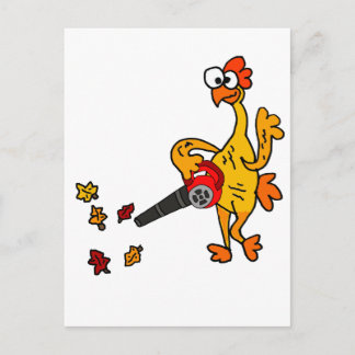 Carte Postale Poulet en caoutchouc mou à l'aide d'un souffleur à