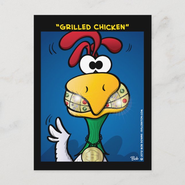 Carte Postale "poulet grillé" (Devant)