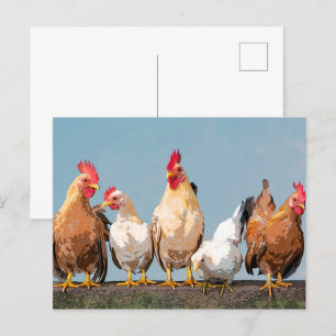Carte Postale Poulet Hen Mug à café à deux tons