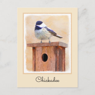 Carte Postale Poulet sur la peinture d'oiseaux Art original