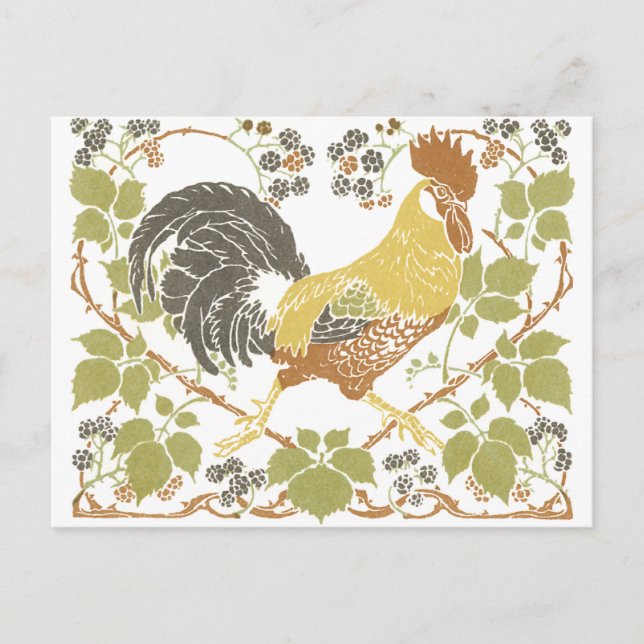 Carte Postale Poulets Art Nouveau (Devant)