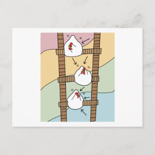 Carte Postale Poulets fous Drôle Poulet Drôle