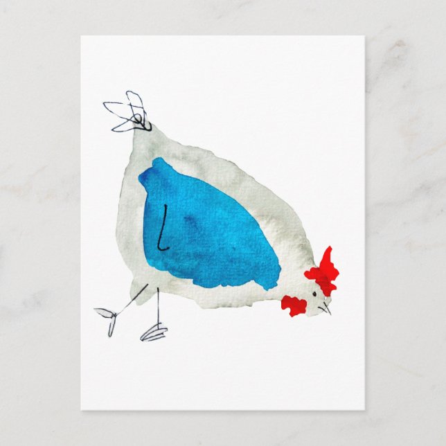Carte Postale Poulets mignons aquarelle (Devant)