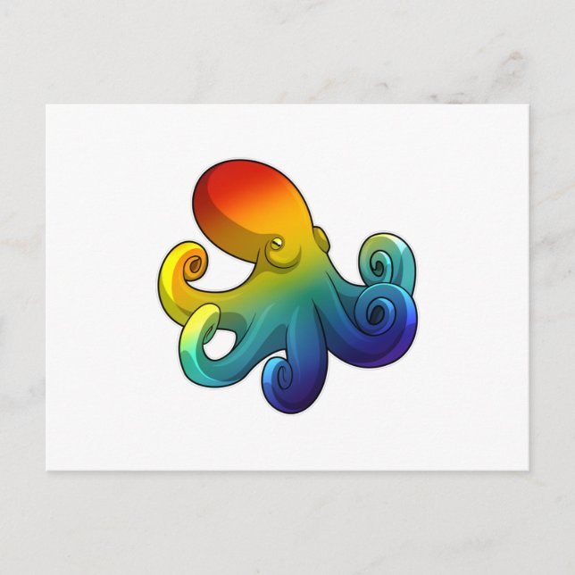 Carte Postale Poulpe arc-en-ciel (Devant)