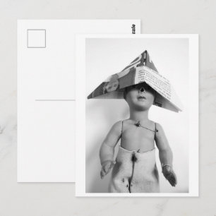 Carte Postale Poupée avec chapeau en papier - Jack