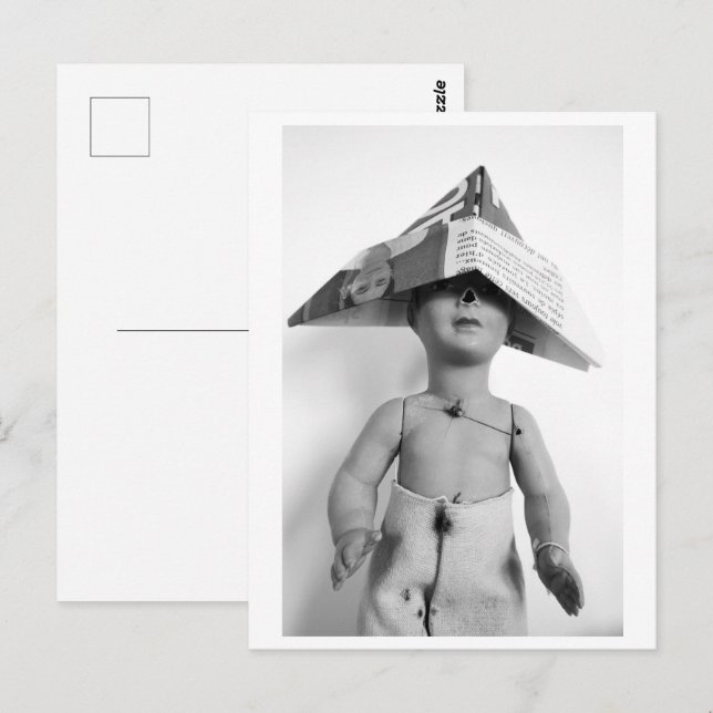Carte Postale Poupée avec chapeau en papier - Jack (Devant / Derrière)