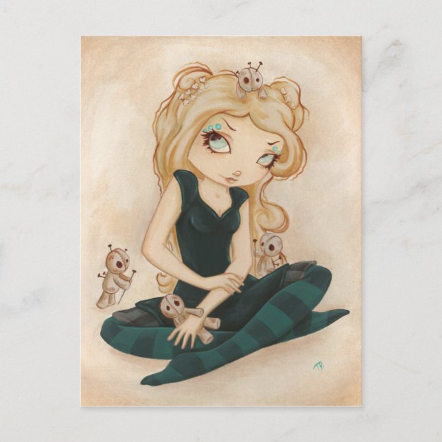 Carte Postale Poupée de chiffon de goth vaudou (Devant)