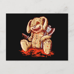 Carte Postale Poupée de lapin déplaisante portant