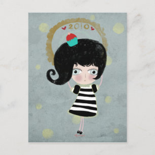 Carte Postale Poupée délicieux cupcake déplaisante poupée 2010 c