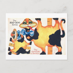 Carte Postale Poupée en papier d'animal vintage -- Camelah