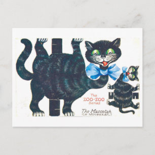 Carte Postale Poupée en papier d'animal vintage--Mascotah