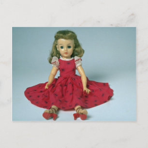Carte Postale Poupée fille bébé habillée en rouge