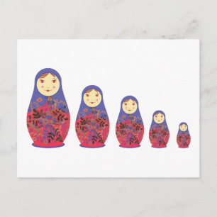 Carte Postale Poupée Matryoshka ~ Nichka russe / Babushka