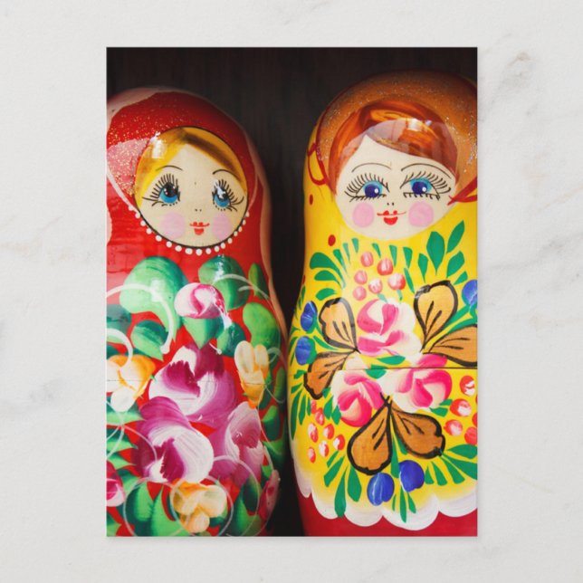 Carte Postale Poupées colorées Matryoshka (Devant)