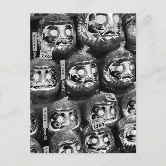 Carte Postale Poupées Daruma de la Chance du Japon (Devant)