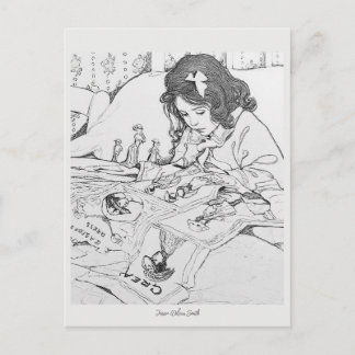 Carte Postale Poupées en papier de Jessie Wilcox Smith à colorie