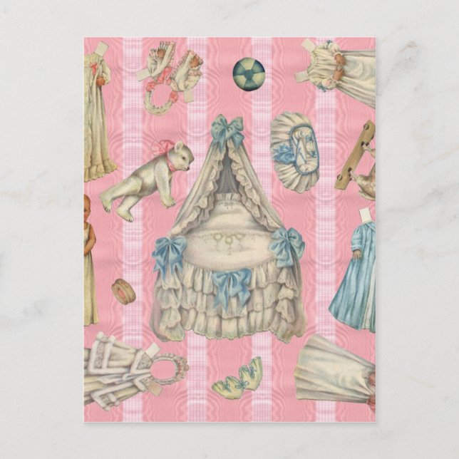 Carte Postale Poupées en papier de pépinière victorienne (Devant)