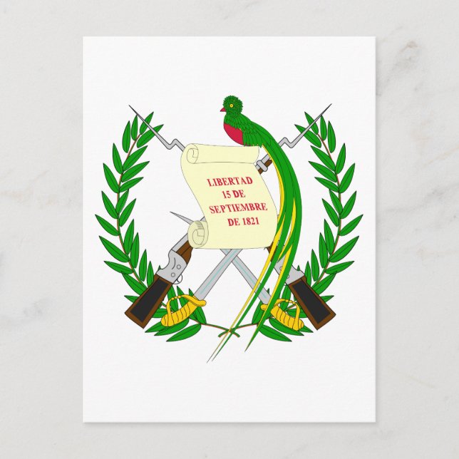 Carte postale pour armoiries du Guatemala (Devant)
