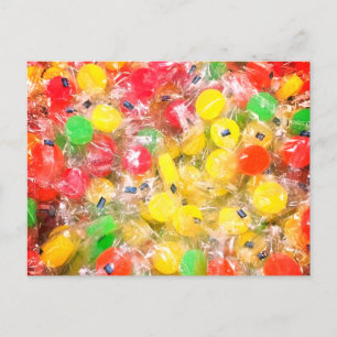 Carte postale pour bonbons durs