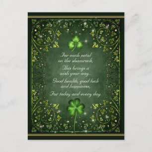 Carte Postale Pour chaque pétale sur le Shamrock - Irlandais Dir