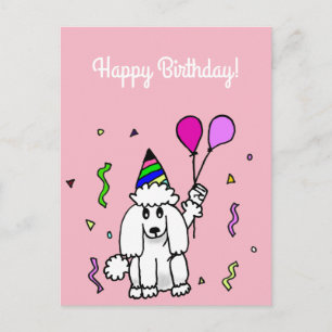 Carte postale pour chien de caniche d'anniversaire