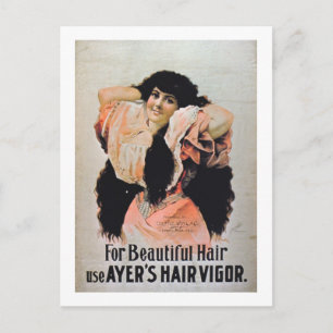Carte Postale 'Pour de beaux cheveux utiliser Ayer's Hair Vigor'