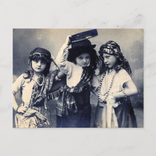 Carte postale pour enfants tziganes victoriens (Devant)