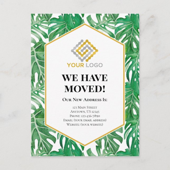 Carte postale pour entreprise Faire-part Tropical (Devant)