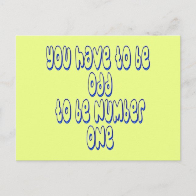 Carte Postale Pour être numéro un (Devant)