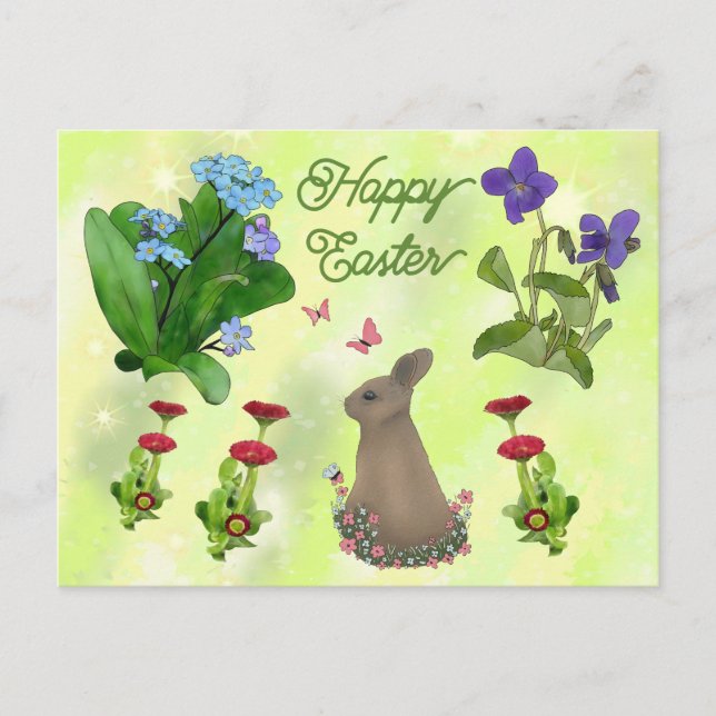 Carte postale pour fleurs de printemps (Devant)