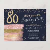 Carte postale pour la fête surprise des 80 ans ave