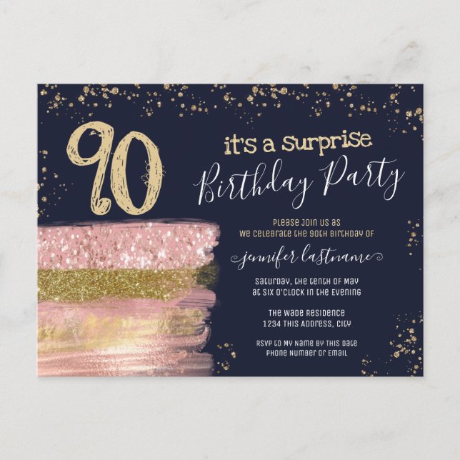 Carte postale pour la fête surprise des 90 ans ave (Devant)