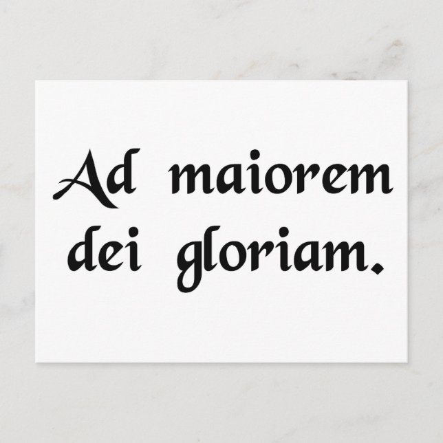 Carte Postale Pour la plus grande gloire de Dieu (Devant)