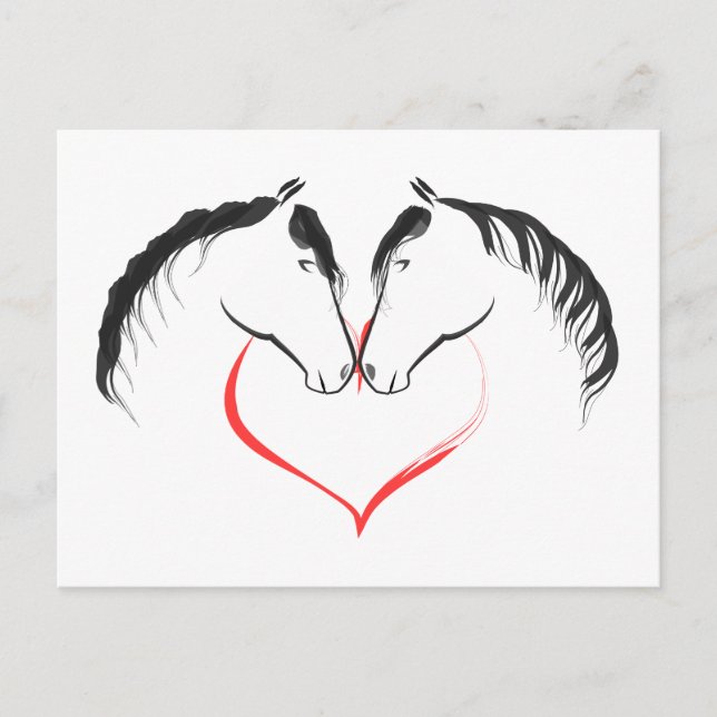 Carte Postale Pour l'amour des chevaux (Devant)