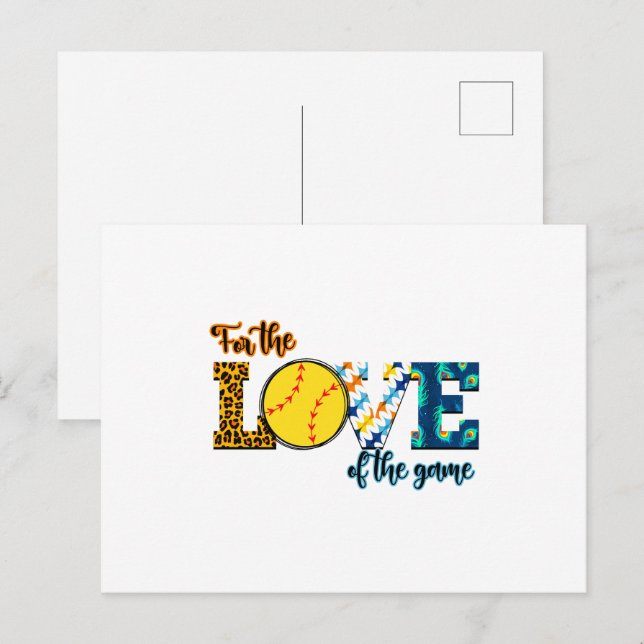 Carte Postale Pour L'Amour Du Jeu Softball Maman Leopard (Devant / Derrière)